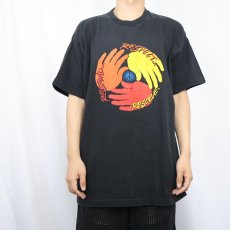 画像2: 90's USA製 "RESPOND...RESPECT...RESOLVE..." ピースマークプリントTシャツ BLACK XL (2)