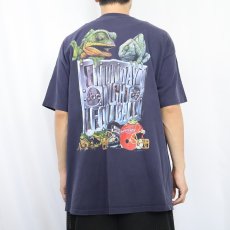 画像4: 90's Budweiser "ABC Sports Monday Night Football" ビールメーカープリントTシャツ NAVY 2X (4)