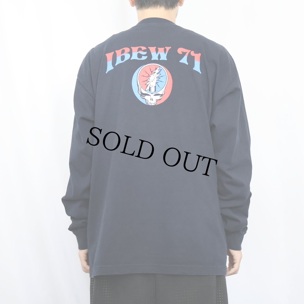画像3: 90's GRATEFUL DEAD USA製 "IBEW 71" ロックバンドパロディプリントロンT BLACK XL (3)