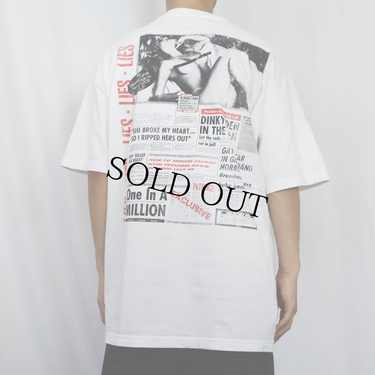画像4: GUNS N' ROSES "GN'R Lies" ロックバンドアルバムTシャツ XL (4)
