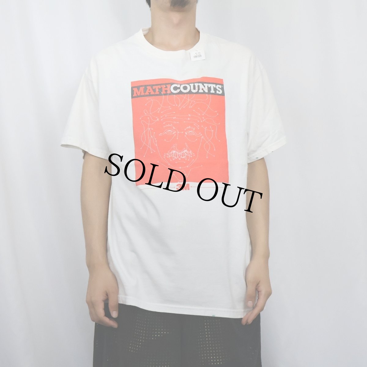 画像2: 2000's Albert Einstein "MATHCOUNTS" 数学プログラム 偉人プリントTシャツ L (2)