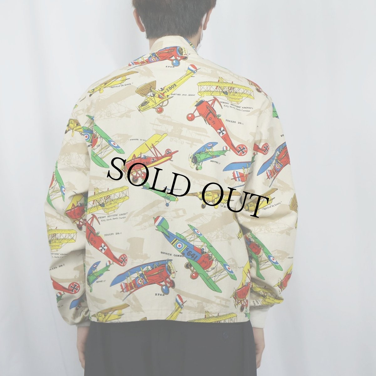 画像3: 60's FLIGHT APPAREL,IND 航空機柄 コットンジャケット L (3)