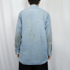 画像3: 60's U.S.NAVY ステンシル入り シャンブレーシャツ size14 1/2 (3)
