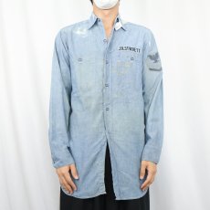 画像2: 60's U.S.NAVY シャンブレーシャツ size14 (2)