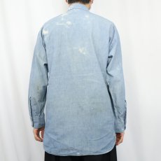 画像3: 60's U.S.NAVY シャンブレーシャツ size14 (3)