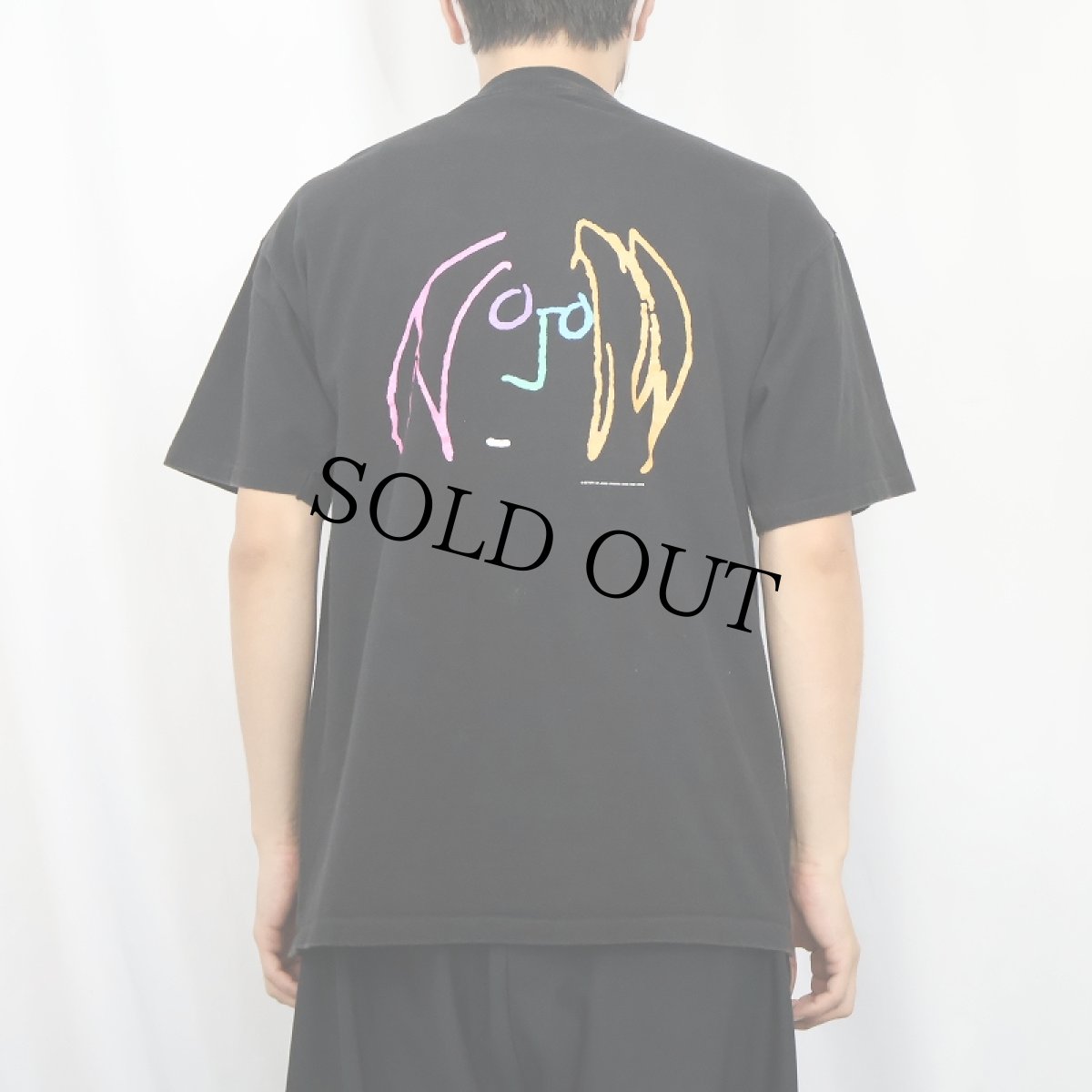 画像4: 90's JOHN LENNON USA製 ミュージシャン アートプリントTシャツ BLACK L (4)