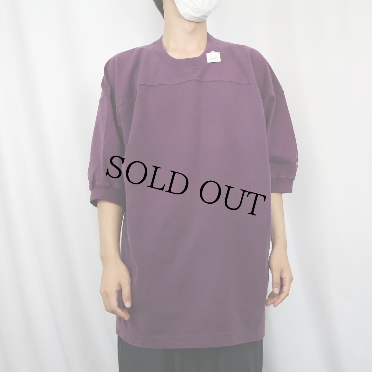 画像2: 90's RUSSELL ATHLETIC USA製 無地 フットボールTシャツ XL (2)