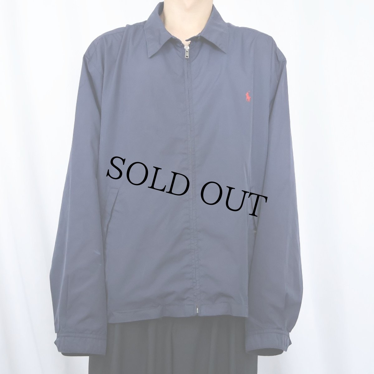 画像2: POLO Ralph Lauren ロゴ刺繍 ポリエステルスイングトップ NAVY XL (2)