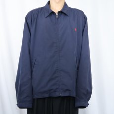 画像2: POLO Ralph Lauren ロゴ刺繍 ポリエステルスイングトップ NAVY XL (2)