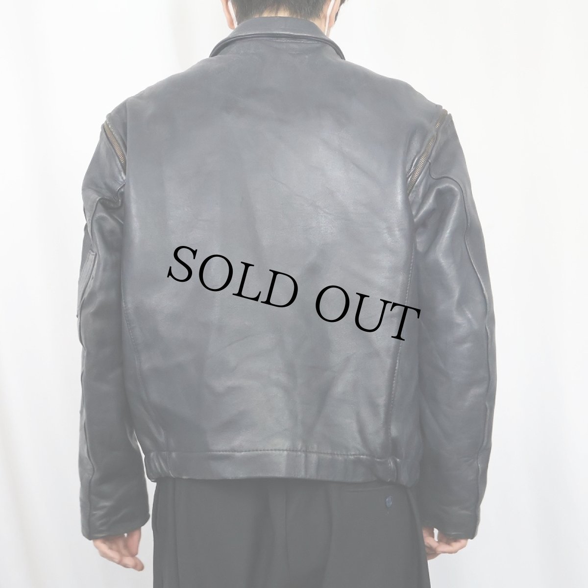 画像3: 70〜80's "FRENCH AIR FORCE Type" フライトレザージャケット NAVY (3)