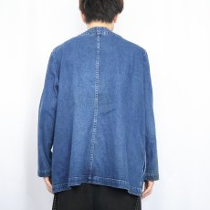 画像3: 90's TRAVEL SMITH ノーカラーデニムジャケット  (3)