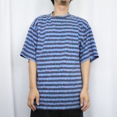 画像2: 90's LIGHTNING BOLT サーフブランド ボーダー柄 プリントTシャツ (2)