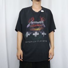 画像3: METALLICA "MASTER OF PUPPETS" ヘヴィメタルバンドプリントTシャツ BALCK  (3)