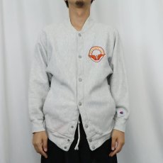 画像2: 90's Champion REVERSE WEAVE USA製 "THE OLYMPIC CLUB" 刺繍 スウェットスナップカーディガン M (2)