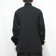 画像3: 90's FRUIT OF THE LOOM USA製 無地タートルネックロンT BLACK L (3)