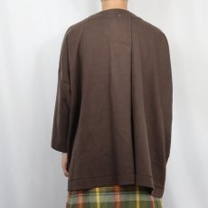 画像3: リブ編み スウェットカーディガン BROWN (3)