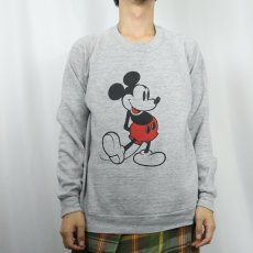 画像2: 90's Disney MICKEY MOUSE USA製 白靴ミッキー キャラクタープリントラグランスウェット LARGE (2)