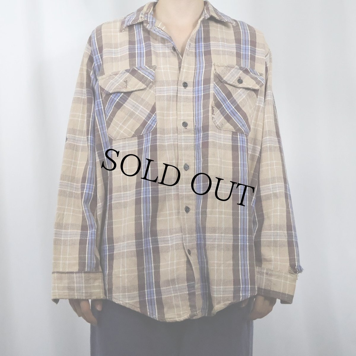 画像2: 70's FROSTPROOF USA製 チェック柄 ヘビーネルシャツ XL (2)