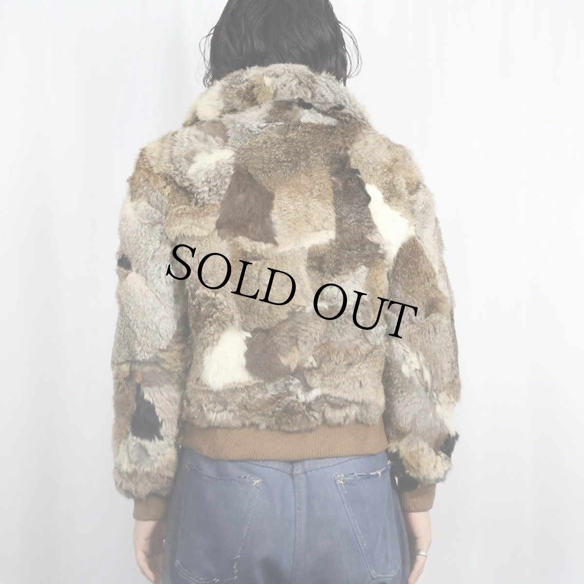 画像8: 70〜80's GNIUNE CHINA RABBIT FUR ラビットファージップジャケット L (8)