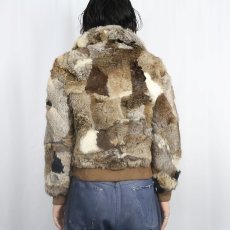 画像8: 70〜80's GNIUNE CHINA RABBIT FUR ラビットファージップジャケット L (8)