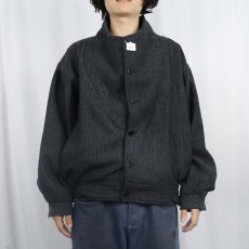 画像7: オフネック デザインウールジャケット DARK GRAY (7)