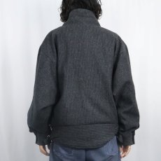 画像8: オフネック デザインウールジャケット DARK GRAY (8)