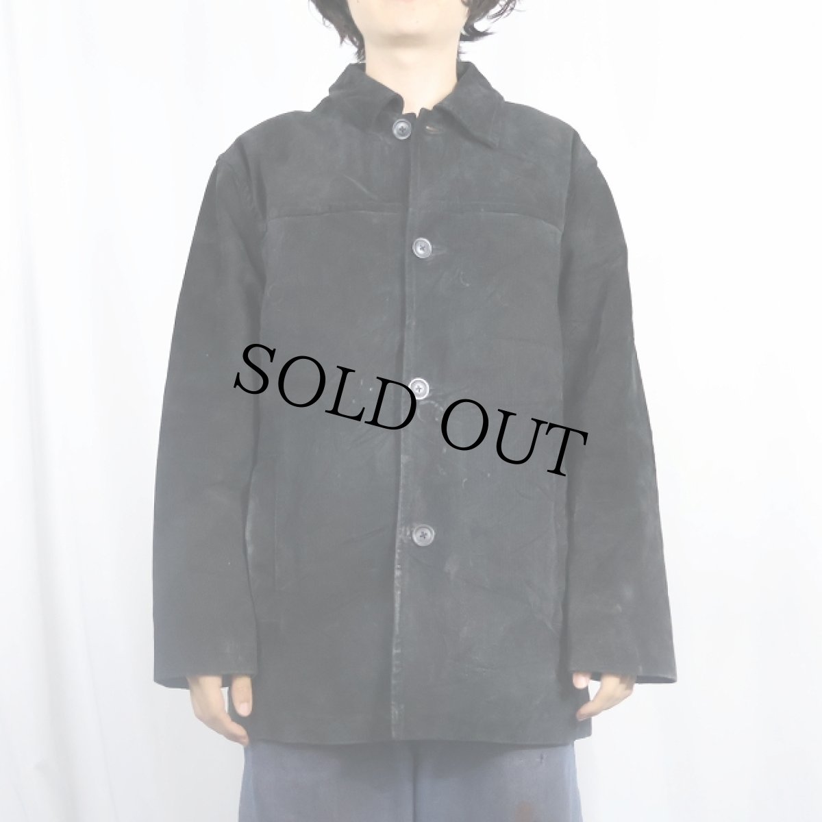 画像6: 90's Terry Lewis ストライプ柄 スエードレザージャケット BLACK L (6)