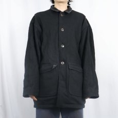 画像6: 80〜90's Manhattan USA製 メルトンウールジャケット BLACK L (6)