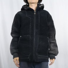 画像4: 90〜2000's O'NEILL 裏ボア デザイン コーデュロイジップパーカー BLACK L (4)