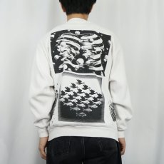 画像4: 90's M.C. Escher USA製 騙し絵アート マルチプリントスウェット L (4)
