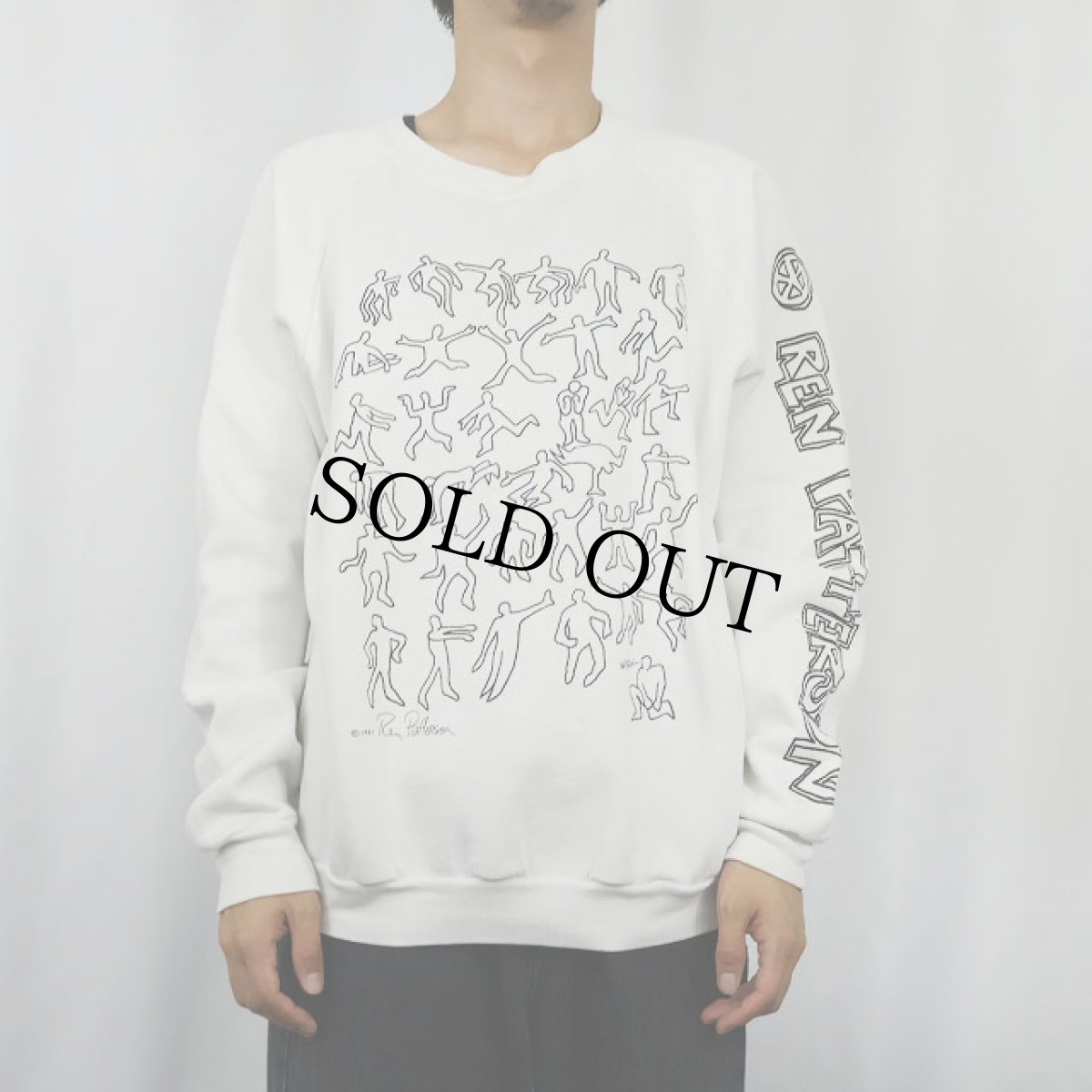 画像2: 90's Ren Patterson USA製 アートプリントスウェット XL (2)