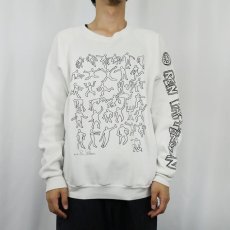 画像2: 90's Ren Patterson USA製 アートプリントスウェット XL (2)