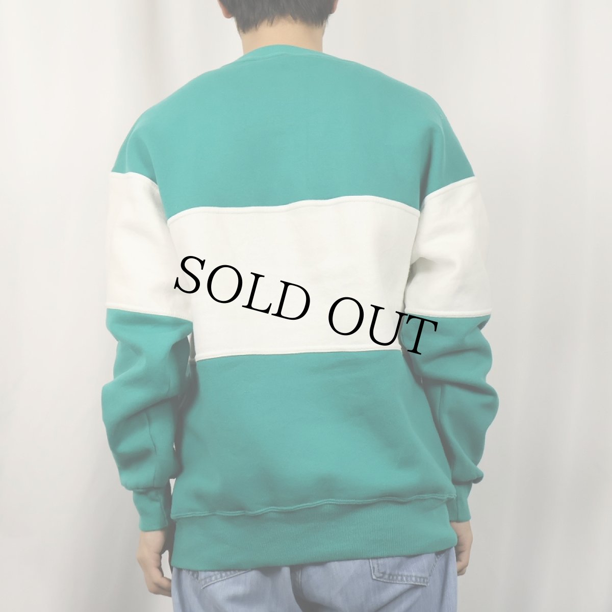 画像3: 【SALE】 90's RUSSELL ATHLETIC USA製 前V 2トーンスウェット L (3)