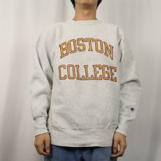 画像2: 90's Champion REVERSE WEAVE USA製 "BOSTON COLLEGE" プリントスウェット L (2)