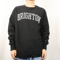 画像2: Champion REVERSE WEAVE "BRIGHTON" プリントスウェット BLACK XL (2)