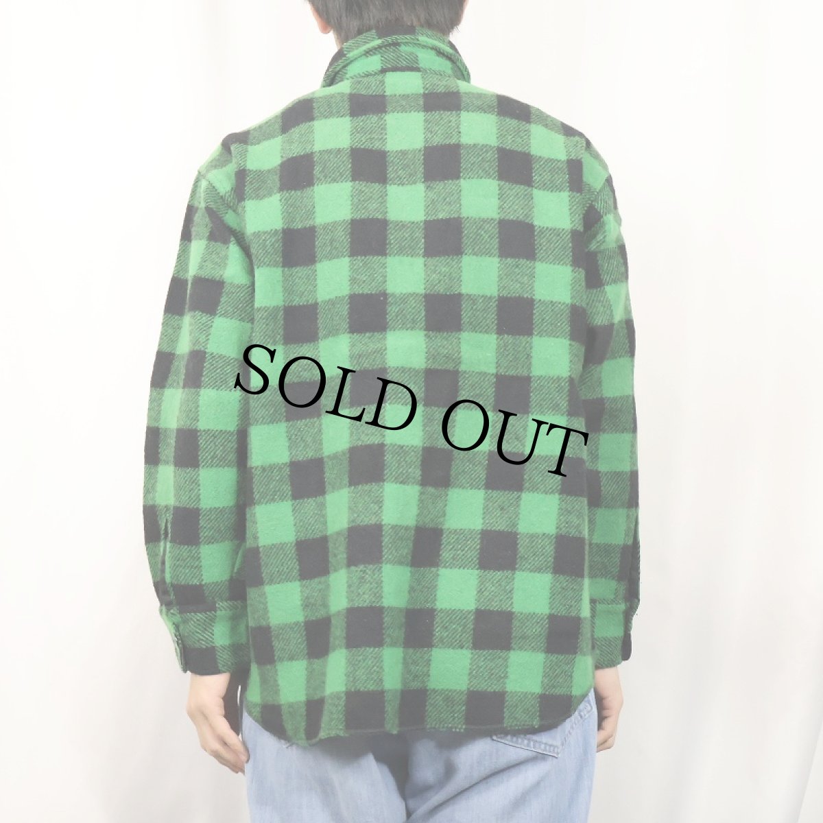 画像3: 70's バッファローチェック柄 ウールシャツ M (3)