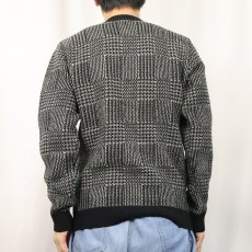 画像3: 90's J.CREW 千鳥柄 ウールニットカーディガン S (3)