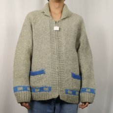 画像3: 60's アイスホッケー柄 カウチンニットジャケット (3)