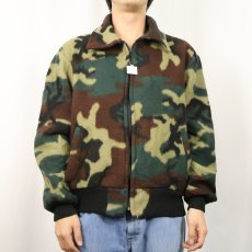 画像2: 80〜90's polartuff ウッドランドカモ柄 フリースジップジャケット XL (2)