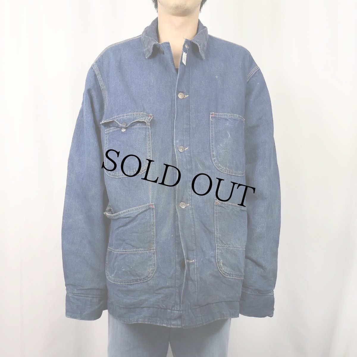 画像3: 70's Sears WORK'N LEISURE ブランケットライナー デニムカバーオール XL (3)
