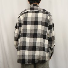 画像3: 90's FIVE BROTHERS ブロックチェック柄 ヘビーネルシャツ L (3)