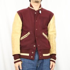 画像2: 60's H.L.Whiting Co. レザー×メルトンウールスタジャン SIZE36 (2)