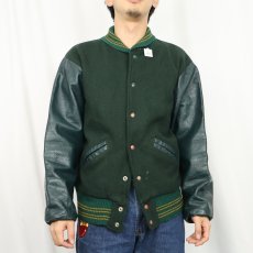 画像2: 50's RIPON レザー×メルトンウールスタジャン  (2)