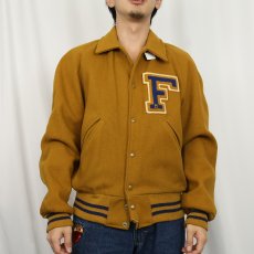 画像2: 50〜60's パッチ付き メルトンウールスタジャン (2)