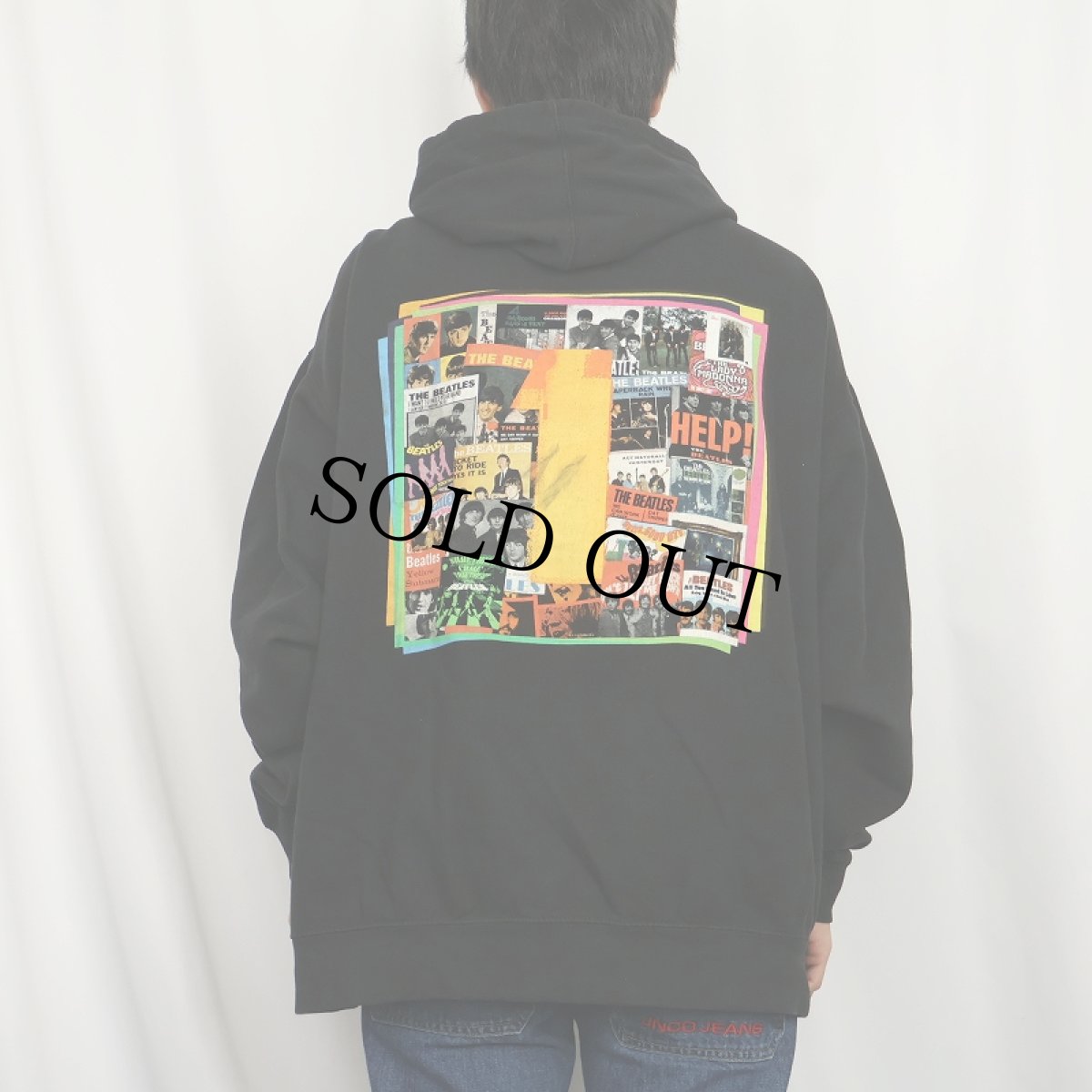 画像4: 2000's THE BEATLES ロックバンド プリントジップパーカー BLACK XXL (4)