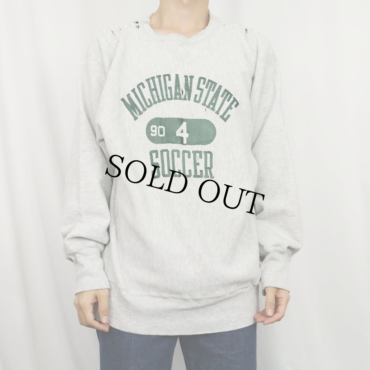 画像2: 90's Champion REVERSE WEAVE USA製 "MICHIGAN STATE SOCCER" プリントスウェット XL (2)