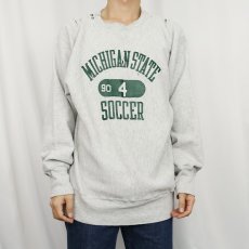 画像2: 90's Champion REVERSE WEAVE USA製 "MICHIGAN STATE SOCCER" プリントスウェット XL (2)