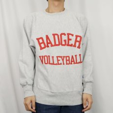 画像2: 80's Champion REVERSE WEAVE トリコタグ USA製 "BADGER VOLLEYBALL" プリントスウェット L (2)