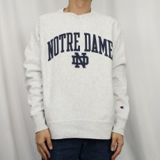 画像2: Champion REVERSE WEAVE "NOTRE DAME" プリントスウェット M (2)