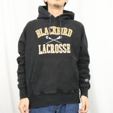 画像3: Champion REVERSE WEAVE "BLACKBIRD LACROSSE" プリントスウェットフーディー BLACK M (3)